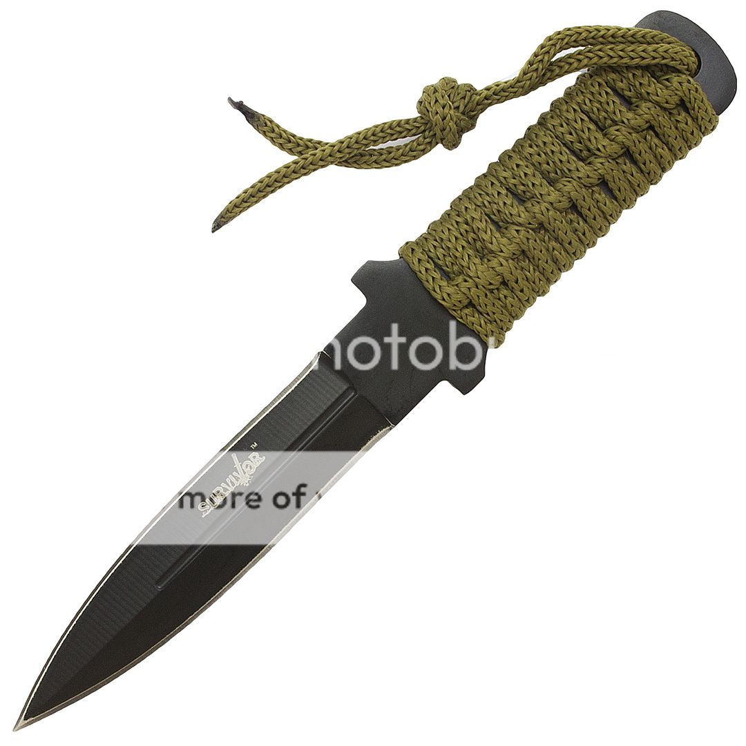 7" TACTICAL COMBAT FIXED BLADE MILITARY STILETTO KNIFE Throwing